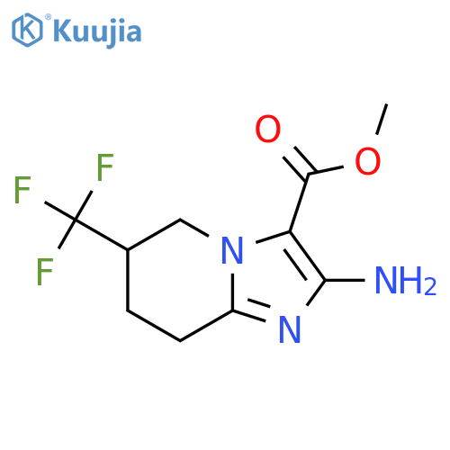 methyl 2-amino-6-(trifluoromethyl)-5H,6H,7H,8H-imidazo1,2-apyridine-3-carboxylate structure