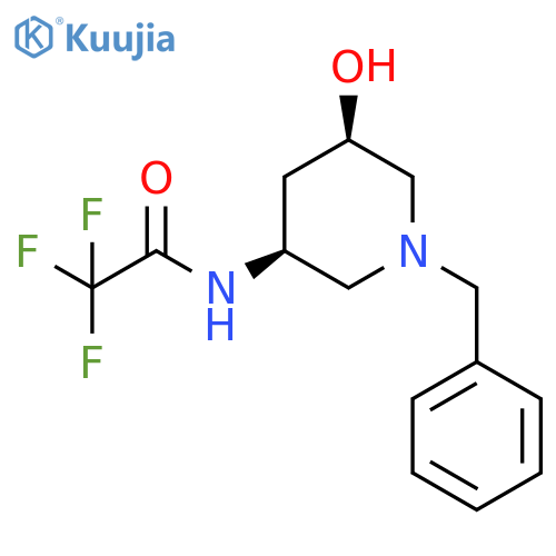 (3S,5R)-N-(1-Benzyl-5-hydroxy-piperidin-3-yl)-2,2,2-trifluoro-acetamide structure