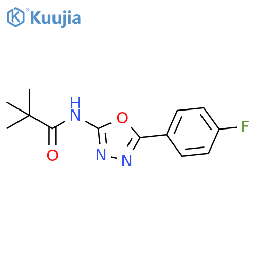 N-5-(4-fluorophenyl)-1,3,4-oxadiazol-2-yl-2,2-dimethylpropanamide structure