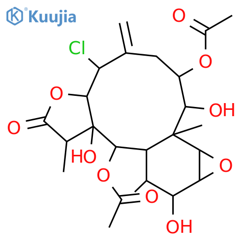 6-Chloro-2,3,8,9-tetrahydroxy-12-oxo-5(16),13-briaradien-18,7-olide; 13α,14α-Epoxide, 12β-alcohol, 3,9-di-Ac structure