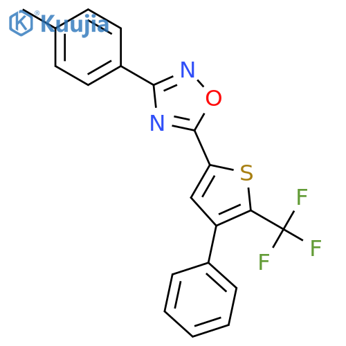 5-[4-Phenyl-5-(trifluoromethyl)-2-thienyl]-3-(p-tolyl)-1,2,4-oxadiazole structure