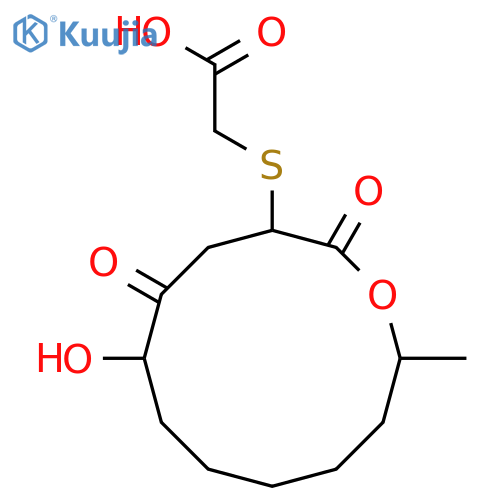 5,6-Dihydroxy-3-mercapto-12-methyloxacyclododecan-2-one; (3S,5R,6S,12R)-form, 5-Ketone, S-carboxymethyl structure