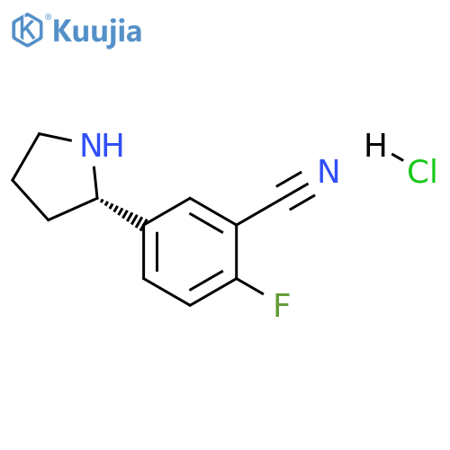 (S)-2-Fluoro-5-(pyrrolidin-2-yl)benzonitrile hydrochloride structure