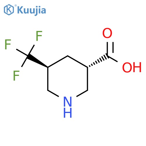 rac-(3R,5R)-5-(trifluoromethyl)piperidine-3-carboxylic acid structure