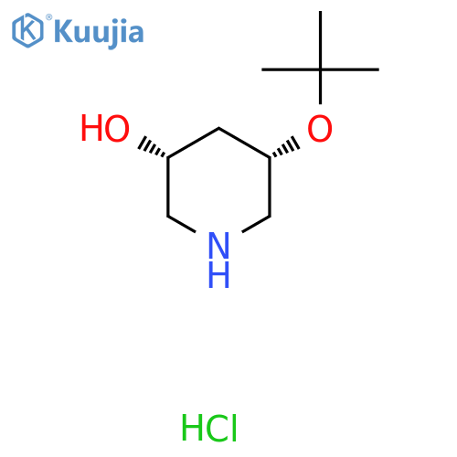 (3R,5S)-5-[(2-Methylpropan-2-yl)oxy]piperidin-3-ol;hydrochloride structure