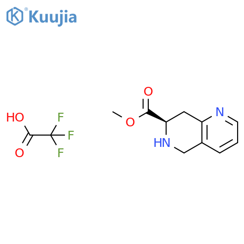 methyl (7R)-5,6,7,8-tetrahydro-1,6-naphthyridine-7-carboxylate, trifluoroacetic acid structure