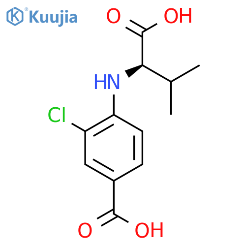 4-[[(1R)-1-Carboxy-2-methylpropyl]amino]-3-chlorobenzoic acid structure