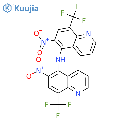 6-nitro-N-6-nitro-8-(trifluoromethyl)quinolin-5-yl-8-(trifluoromethyl)quinolin-5-amine structure