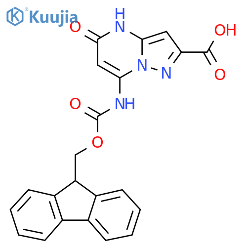 7-({(9H-fluoren-9-yl)methoxycarbonyl}amino)-5-oxo-4H,5H-pyrazolo1,5-apyrimidine-2-carboxylic acid structure