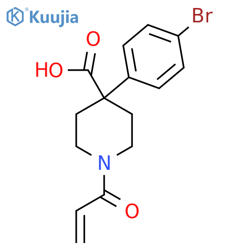 4-(4-bromophenyl)-1-(prop-2-enoyl)piperidine-4-carboxylic acid structure