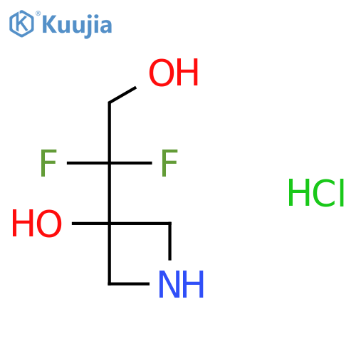 3-(1,1-difluoro-2-hydroxyethyl)azetidin-3-ol hydrochloride structure