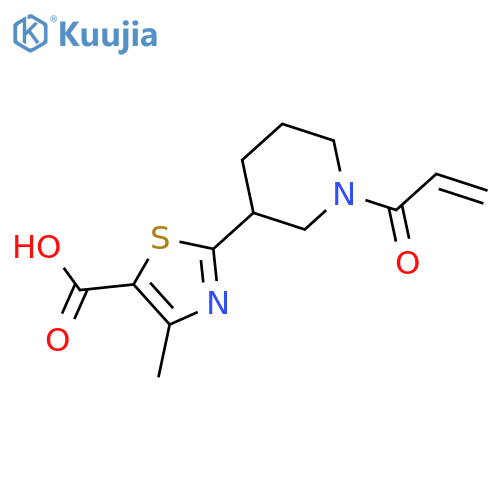 4-methyl-2-1-(prop-2-enoyl)piperidin-3-yl-1,3-thiazole-5-carboxylic acid structure
