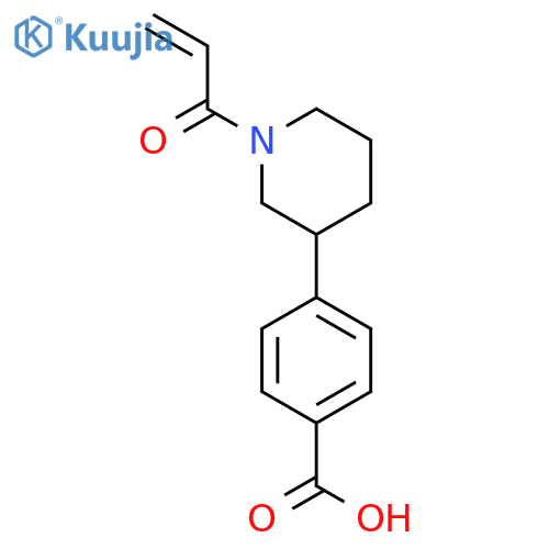 4-1-(prop-2-enoyl)piperidin-3-ylbenzoic acid structure