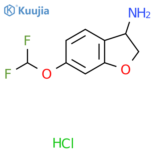 6-(Difluoromethoxy)-2,3-dihydro-1-benzofuran-3-amine hydrochloride structure