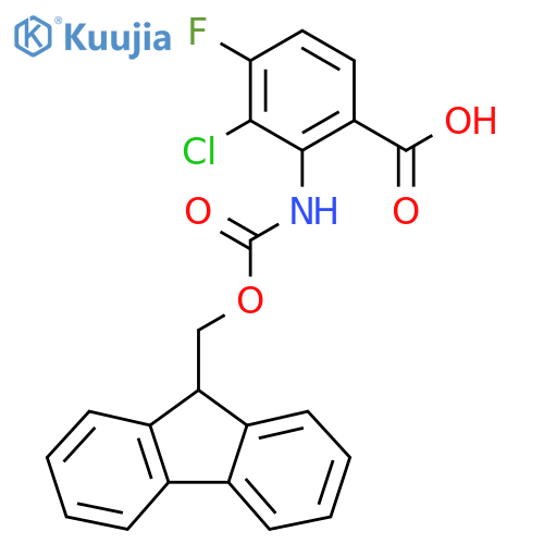 3-chloro-2-({(9H-fluoren-9-yl)methoxycarbonyl}amino)-4-fluorobenzoic acid structure