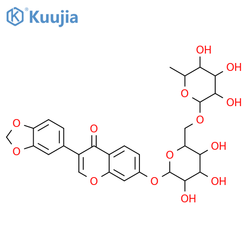 4H-1-Benzopyran-4-one,3-(1,3-benzodioxol-5-yl)-7-[[6-O-(6-deoxy-a-L-mannopyranosyl)-b-D-glucopyranosyl]oxy]- structure