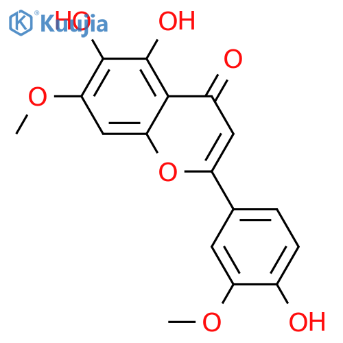 4H-1-Benzopyran-4-one,5,6-dihydroxy-2-(4-hydroxy-3-methoxyphenyl)-7-methoxy- structure