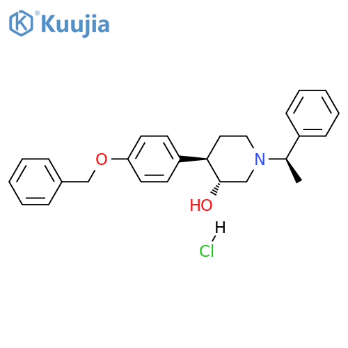 (3R,4R)-1-(1R)-1-Phenylethyl-4-4-(phenylmethoxy)phenyl-3-piperidinolHydrochloride structure