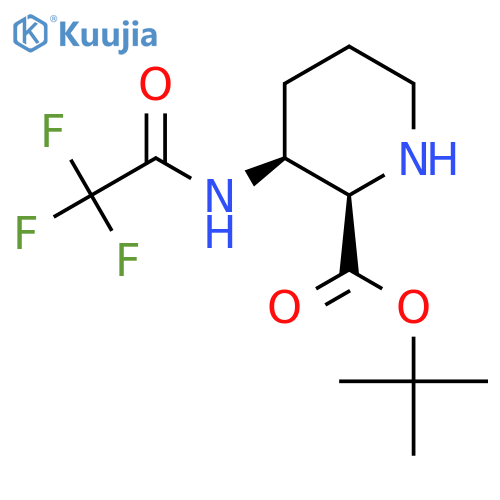 rac-tert-butyl (2R,3S)-3-(2,2,2-trifluoroacetamido)piperidine-2-carboxylate structure