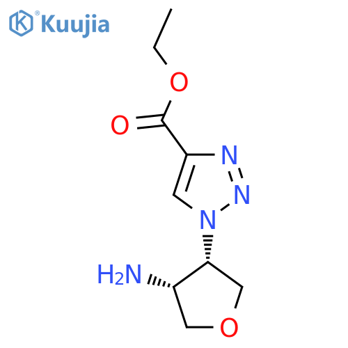 rac-ethyl 1-(3R,4S)-4-aminooxolan-3-yl-1H-1,2,3-triazole-4-carboxylate structure