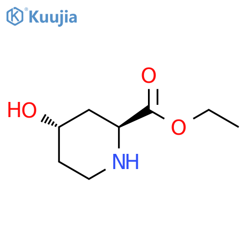 rac-ethyl (2R,4R)-4-hydroxypiperidine-2-carboxylate structure