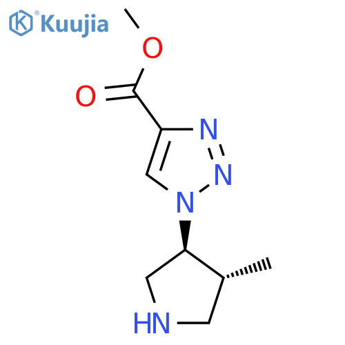 rac-methyl 1-(3R,4S)-4-methylpyrrolidin-3-yl-1H-1,2,3-triazole-4-carboxylate structure