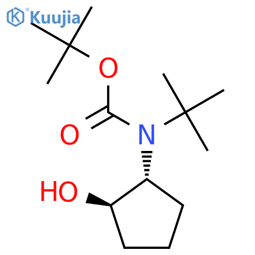 rac-tert-butyl N-tert-butyl-N-(1R,2R)-2-hydroxycyclopentylcarbamate structure