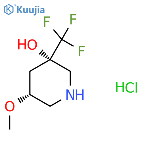 (3S,5R)-5-methoxy-3-(trifluoromethyl)piperidin-3-ol hydrochloride structure