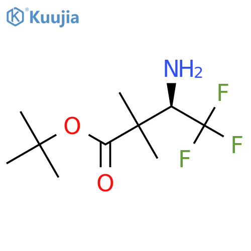 tert-butyl (3R)-3-amino-4,4,4-trifluoro-2,2-dimethylbutanoate structure