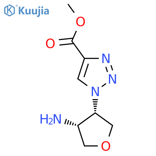 rac-methyl 1-(3R,4S)-4-aminooxolan-3-yl-1H-1,2,3-triazole-4-carboxylate structure
