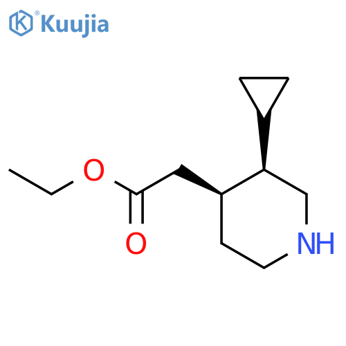 ethyl 2-(3R,4S)-3-cyclopropylpiperidin-4-ylacetate structure