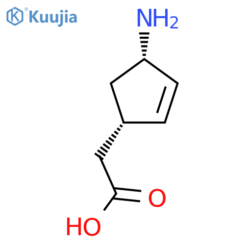 2-[(1S,4S)-4-aminocyclopent-2-en-1-yl]acetic acid structure