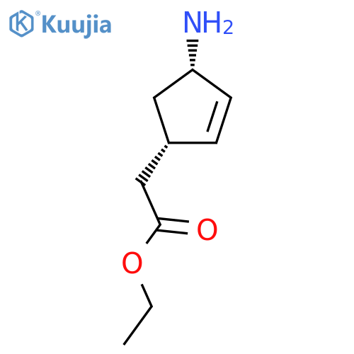 ethyl 2-[(1S,4S)-4-aminocyclopent-2-en-1-yl]acetate structure