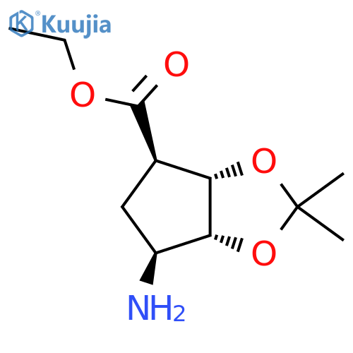 rac-ethyl (3aR,4S,6R,6aS)-6-amino-2,2-dimethyl-hexahydrocyclopentad1,3dioxole-4-carboxylate structure
