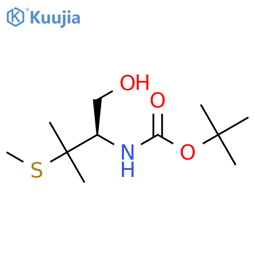 tert-butyl N-(2R)-1-hydroxy-3-methyl-3-(methylsulfanyl)butan-2-ylcarbamate structure