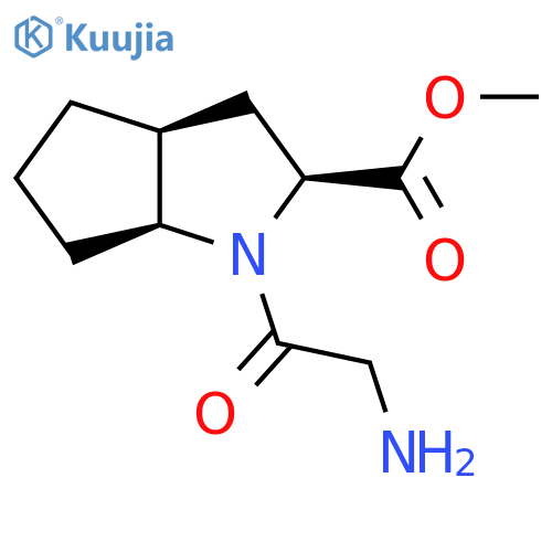 methyl (2S,3aS,6aS)-1-(2-aminoacetyl)-octahydrocyclopentabpyrrole-2-carboxylate structure