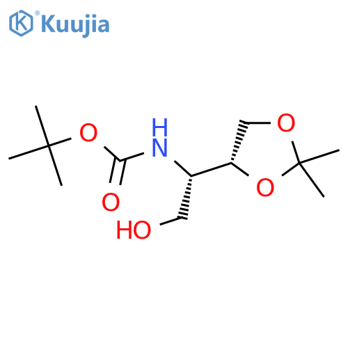 rac-tert-butyl N-(1R)-1-(4S)-2,2-dimethyl-1,3-dioxolan-4-yl-2-hydroxyethylcarbamate structure