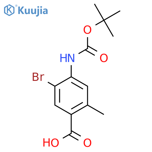 5-bromo-4-{(tert-butoxy)carbonylamino}-2-methylbenzoic acid structure