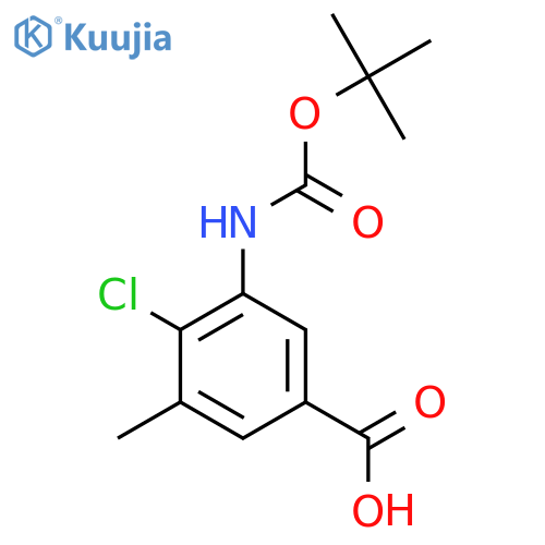 3-{(tert-butoxy)carbonylamino}-4-chloro-5-methylbenzoic acid structure