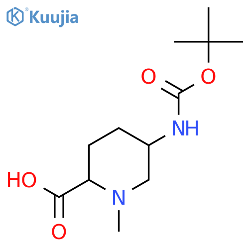 5-{(tert-butoxy)carbonylamino}-1-methylpiperidine-2-carboxylic acid structure