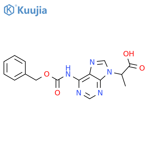 2-(6-{(benzyloxy)carbonylamino}-9H-purin-9-yl)propanoic acid structure