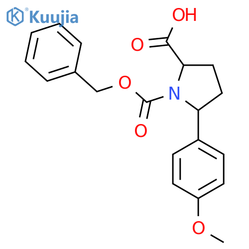 1-(benzyloxy)carbonyl-5-(4-methoxyphenyl)pyrrolidine-2-carboxylic acid structure