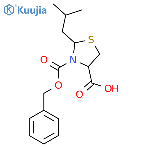 3-(benzyloxy)carbonyl-2-(2-methylpropyl)-1,3-thiazolidine-4-carboxylic acid structure