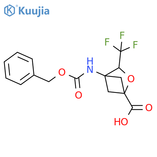 4-{(benzyloxy)carbonylamino}-3-(trifluoromethyl)-2-oxabicyclo2.1.1hexane-1-carboxylic acid structure
