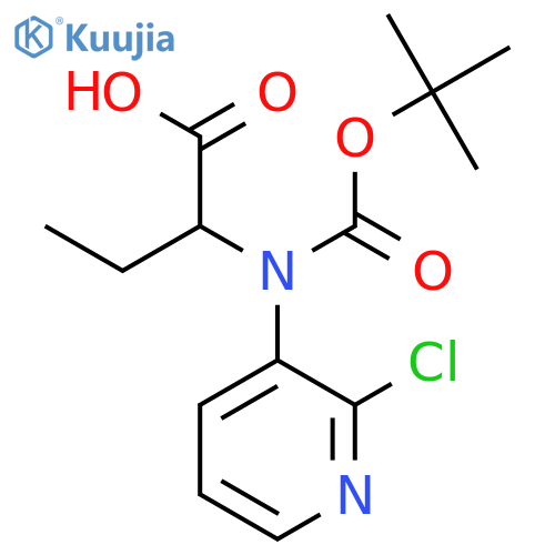 2-{(tert-butoxy)carbonyl(2-chloropyridin-3-yl)amino}butanoic acid structure