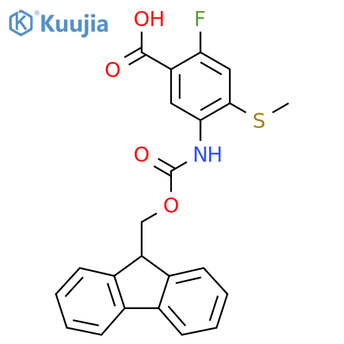5-({(9H-fluoren-9-yl)methoxycarbonyl}amino)-2-fluoro-4-(methylsulfanyl)benzoic acid structure