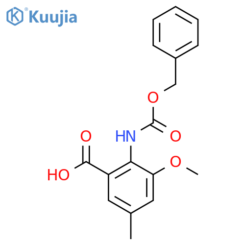 2-{(benzyloxy)carbonylamino}-3-methoxy-5-methylbenzoic acid structure