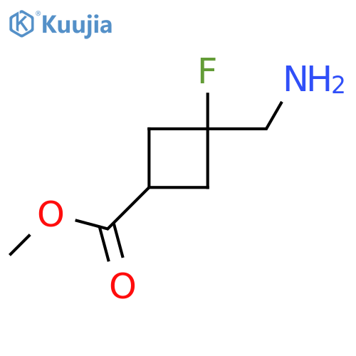 Methyl 3-(aminomethyl)-3-fluorocyclobutane-1-carboxylate structure