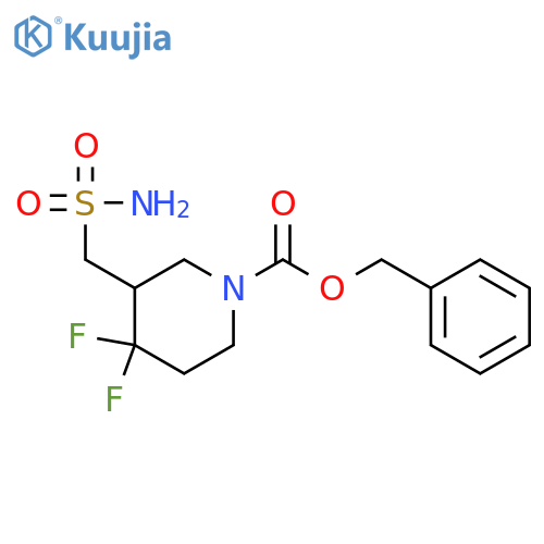 Benzyl 4,4-difluoro-3-(sulfamoylmethyl)piperidine-1-carboxylate structure
