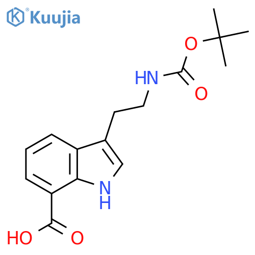 3-(2-{[(tert-butoxy)carbonyl]amino}ethyl)-1H-indole-7-carboxylic acid structure